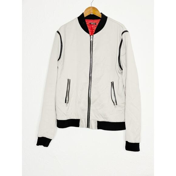 French Deal Paris Men’s Bomber Jacket Beige size 3xl - Picture 2 of 6